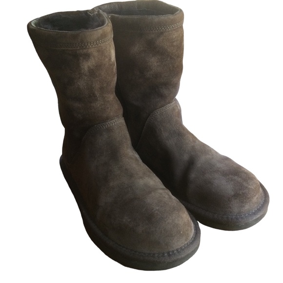 Ugg Roslyn Brown Suede Side Zip Mid Calf Boot Size 7 - Picture 1 of 12